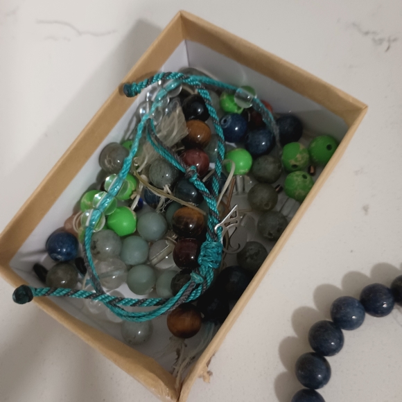 Blue Kyanite , labradite ,tourmaline and tigers eyes Bundle of (5) Bracelets - Picture 9 of 14